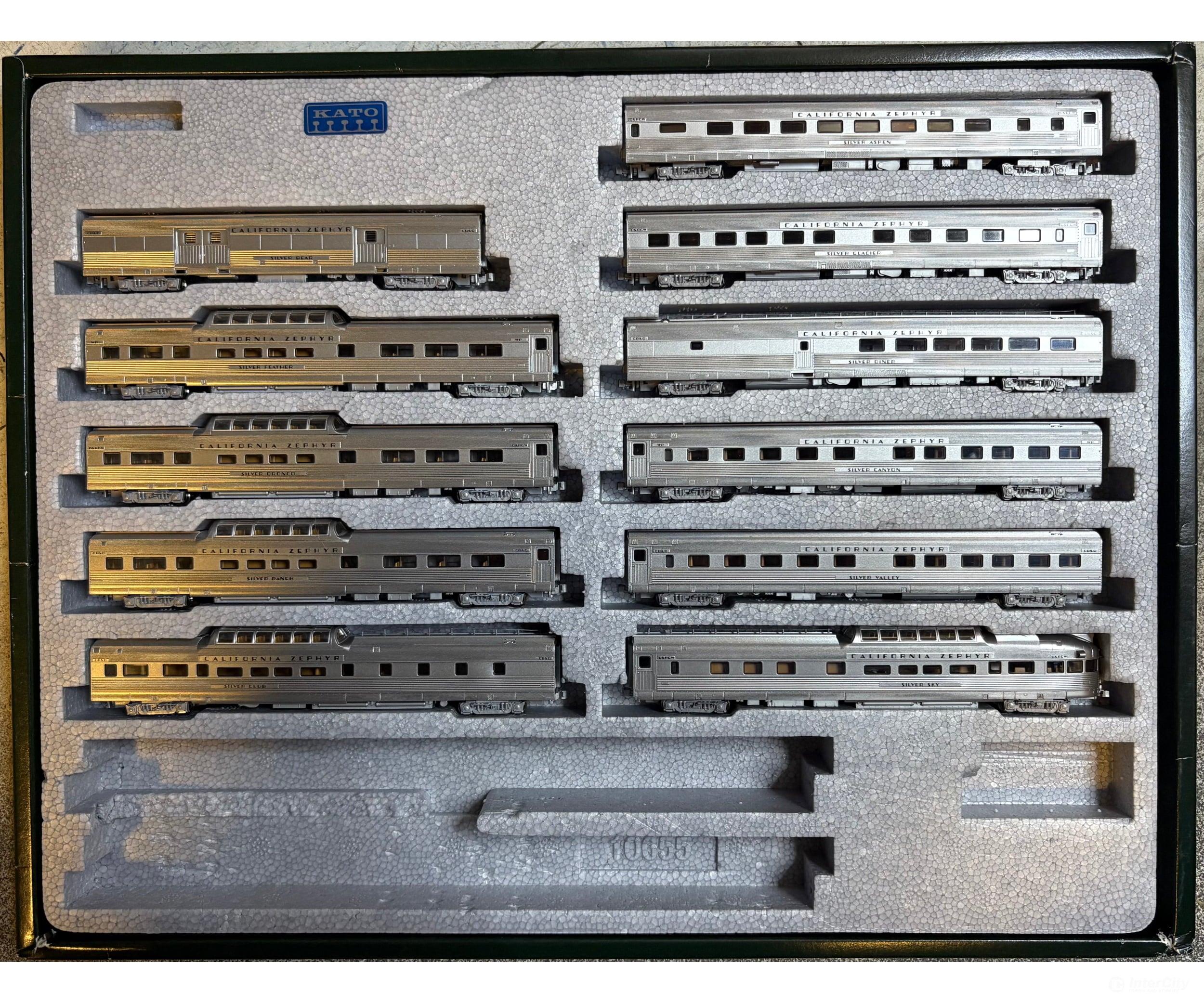 Kato 106-055 N California Zephyr 11 Car Set No Unitrack - Passenger Cars