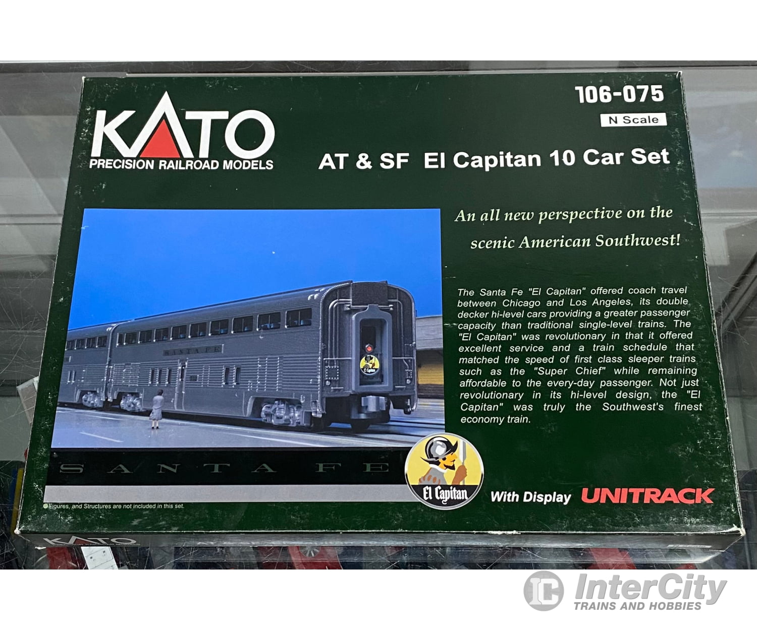 Kato 106-075 N El Capitan 10 Car Set Atchison Topeka and Santa Fe (ATSF) Various# Passenger Cars