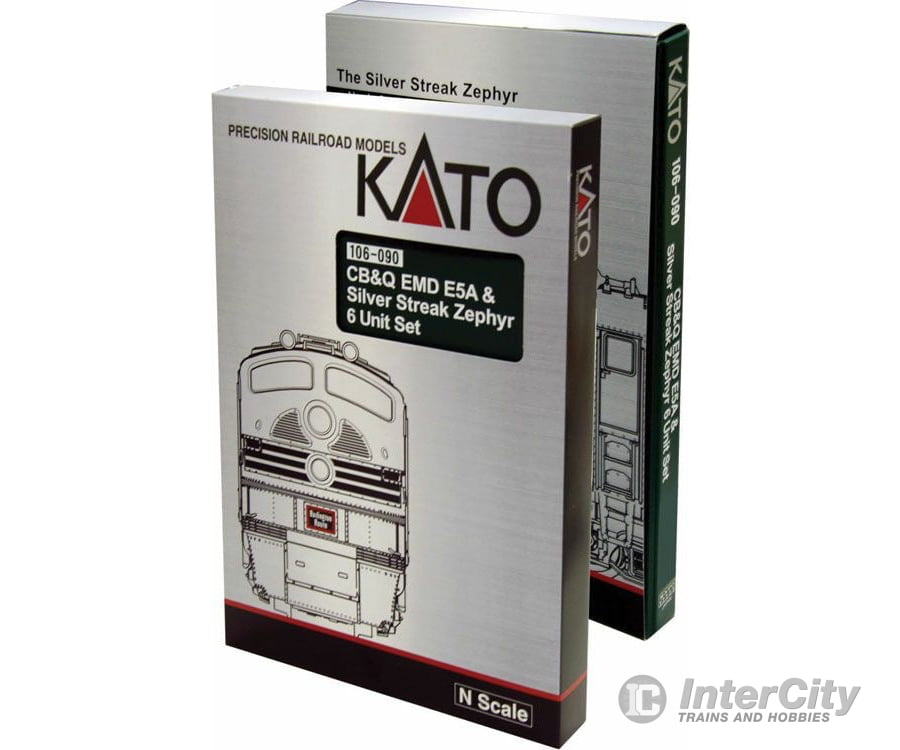 Kato 106090 Silver Streak Zephyr Train-Only Set - Standard DC -- Chicago, Burlington & Quincy (silver) - Default Title (IC-381-106090)