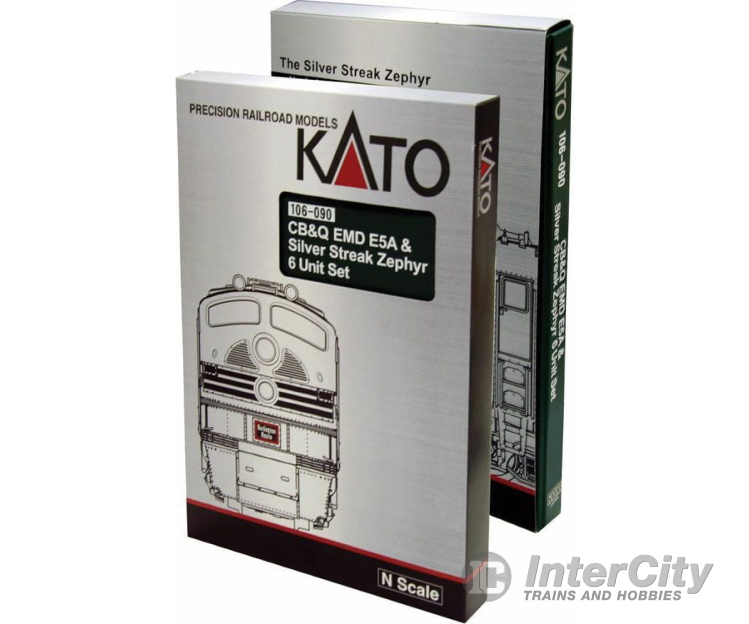 Kato 106090 Silver Streak Zephyr Train-Only Set - Standard DC -- Chicago, Burlington & Quincy (silver) - Default Title (IC-381-106090)