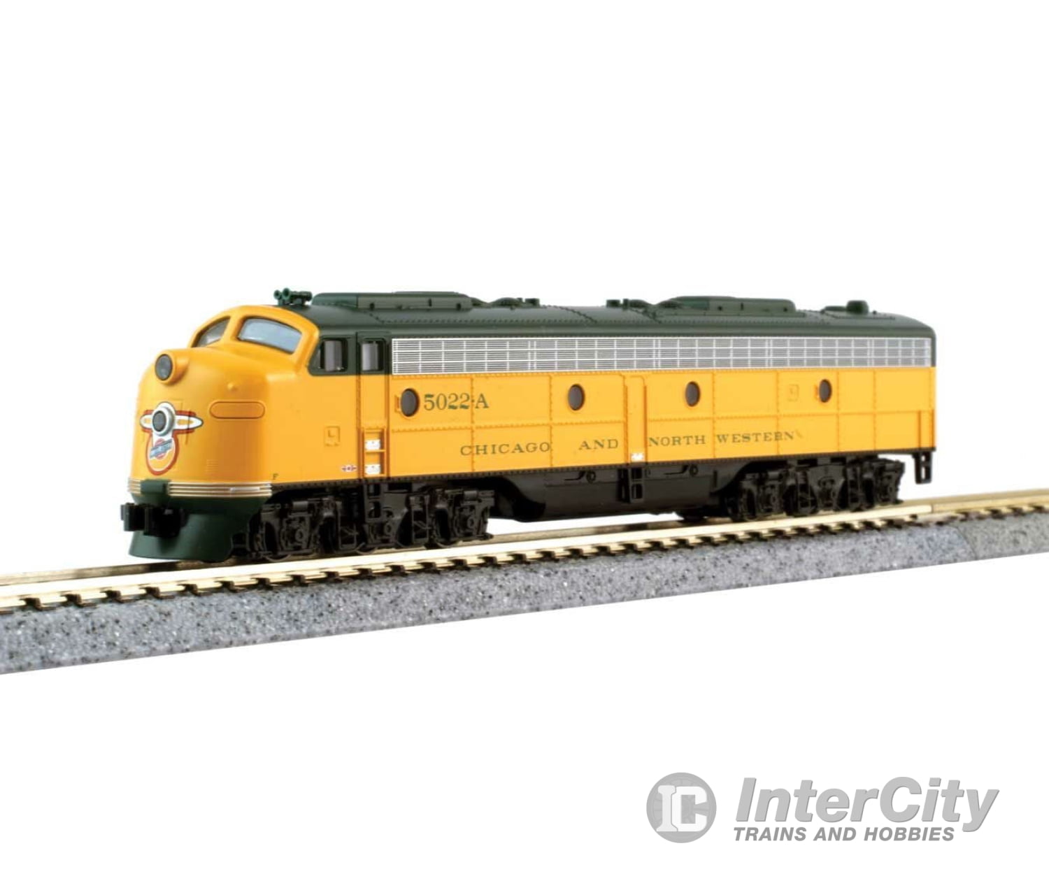 Kato 106104DCC CNW "400" EMD E8A and 5-Car Train-Only Set - DCC -- Chicago & North Western (yellow, green) - Default Title (IC-381-106104DCC)