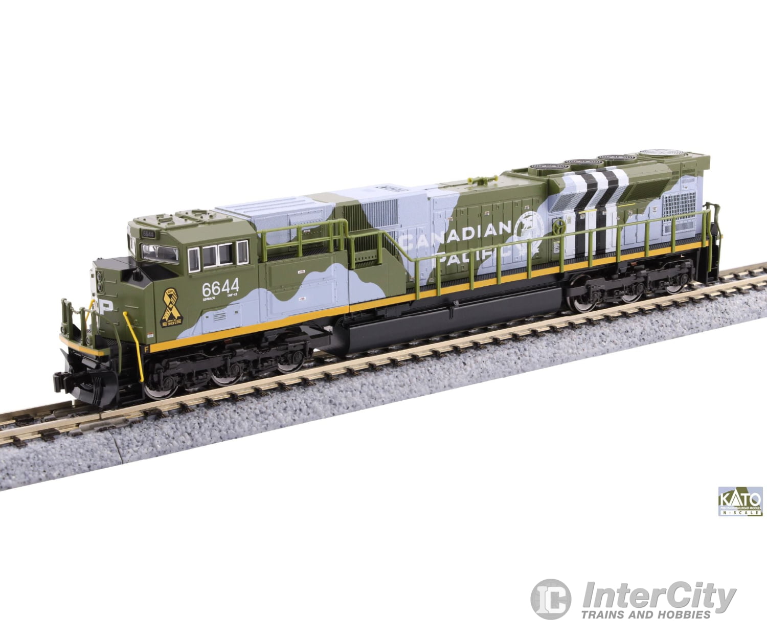 Kato 176-8540DCC N Canadian Pacific SD70ACu #6644 D-Day Camouflage Military Series - DCC Locomotives