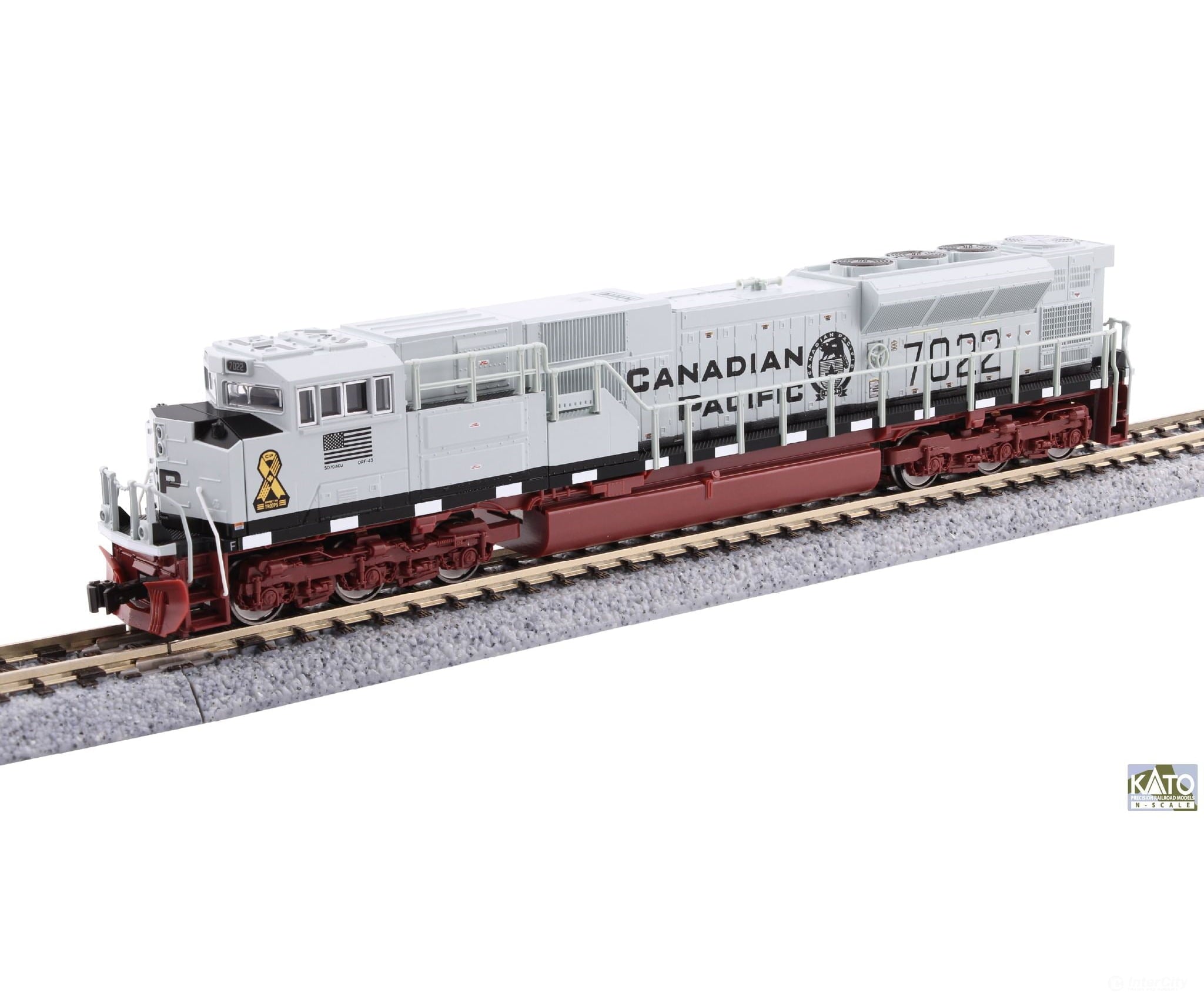 Kato 176-8543S N Canadian Pacific SD70ACu #7022 Navy Grey Military Series- DCC & Sound - Locomotives