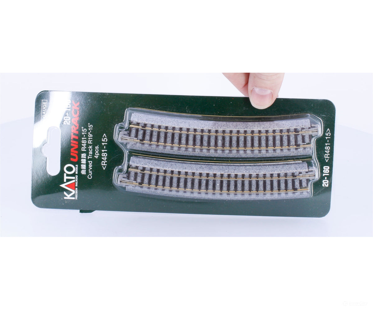 Kato 20-160 N Unitrack Curved Track 19’’R-15 Deg. 4 Pieces - Track & Turnouts