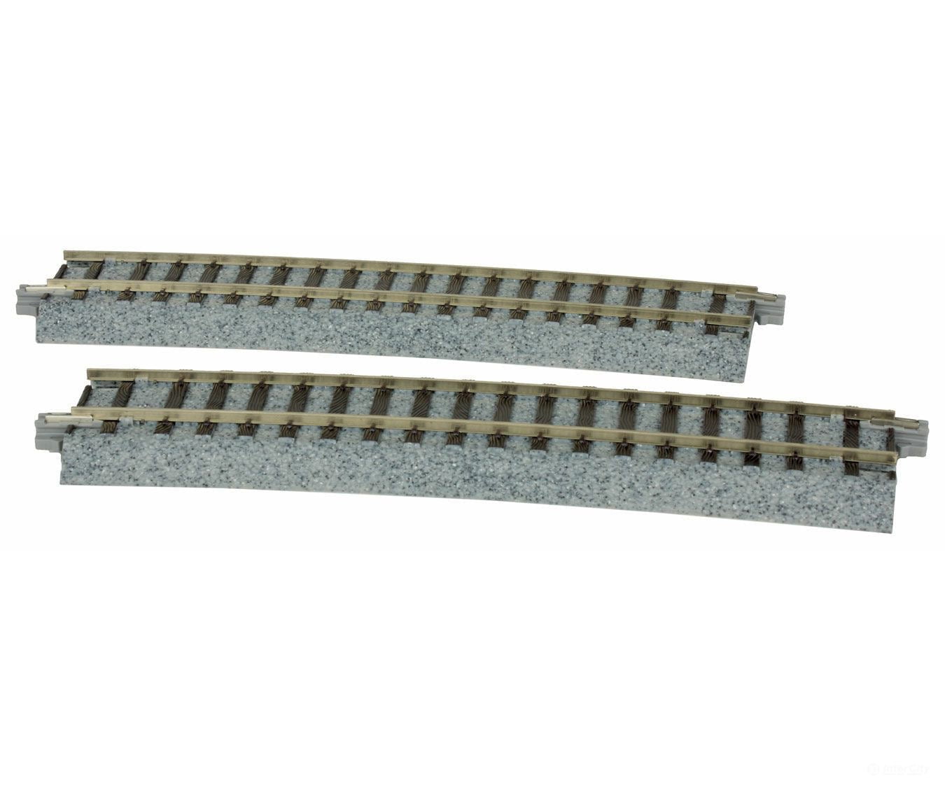 Kato 2290 Curved Track - 2 Pieces -- Right 867mm (34-1/8") 10-Degree - Default Title (IC-381-2290)