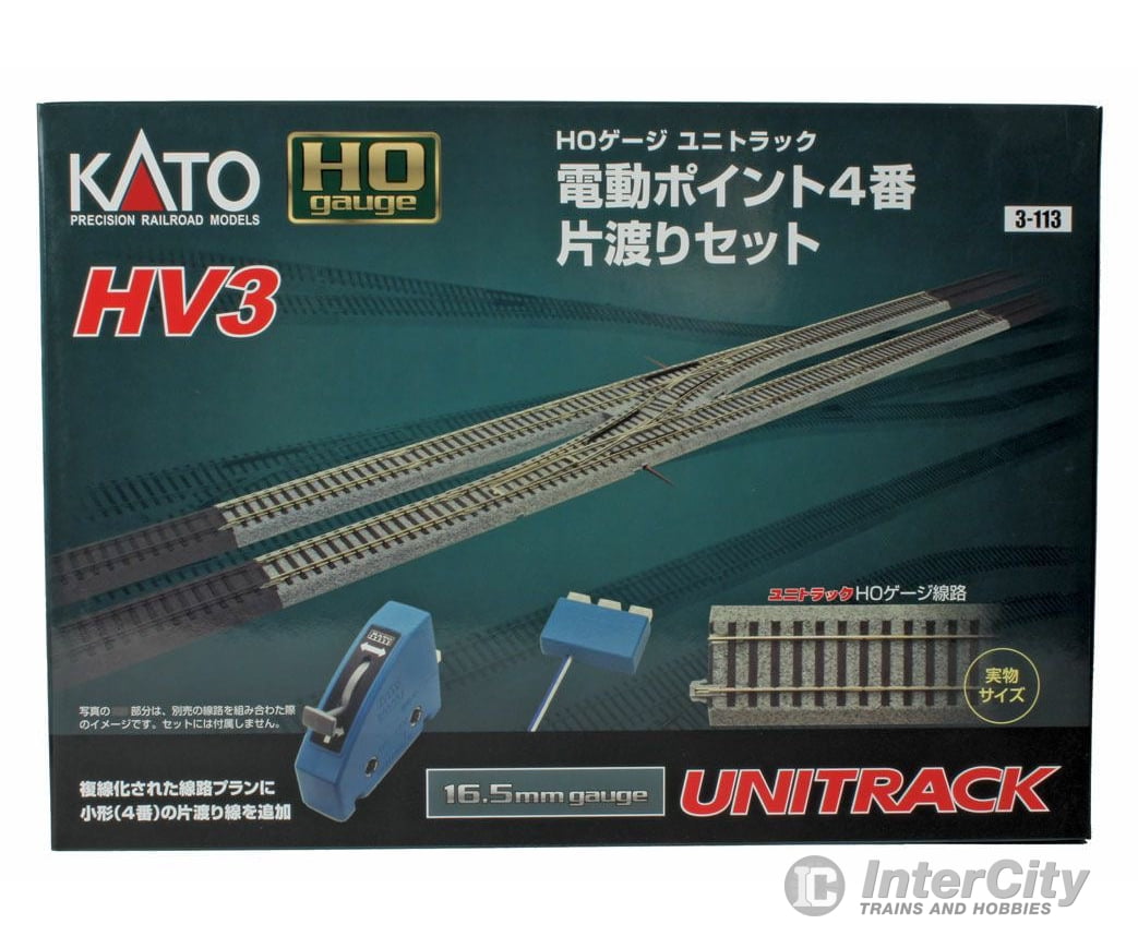 Kato 3113 Unitrack HV3 Crossover Set -- With Remote Control #4 Turnouts - Default Title (IC-381-3113)