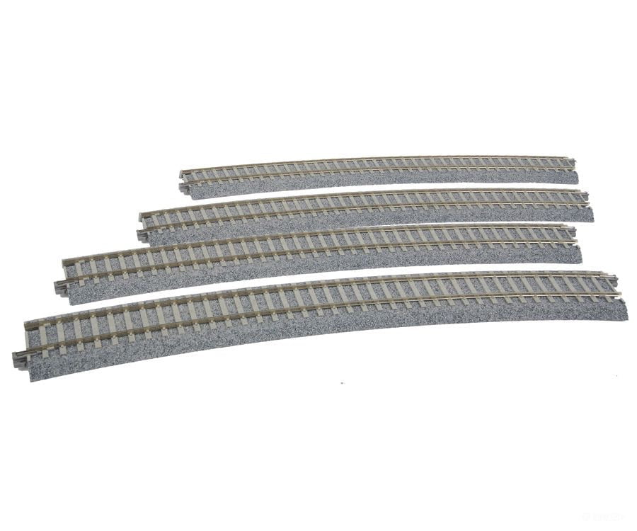 Kato 2242 Superelevated Easement Curve Track w/Concrete Ties - Unitrack -- 28-3/4" 730mm Radius, 22.5 Degree Sections, 1 Each Left & Right - Default Title (IC-381-2242)