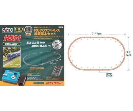 Kato HO 3-105 Kato KAT3-105 HO HM1 Basic Model Track Oval with Power Pack - Default Title (CH-381-3105)