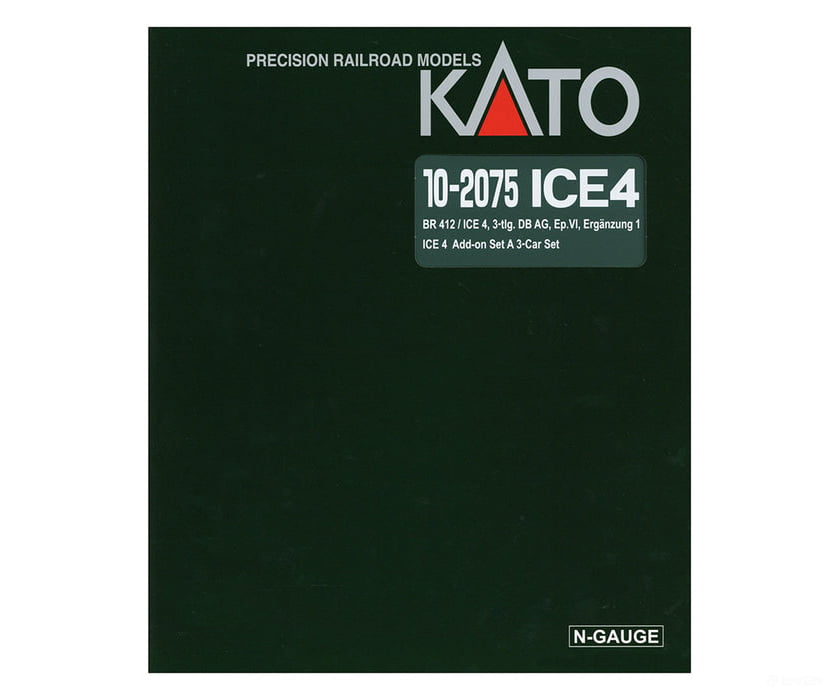 Kato N 102075 DB AG ICE 4 BR412 High Speed Train 3-Pc ADD-ON Set - Starter & Train Sets