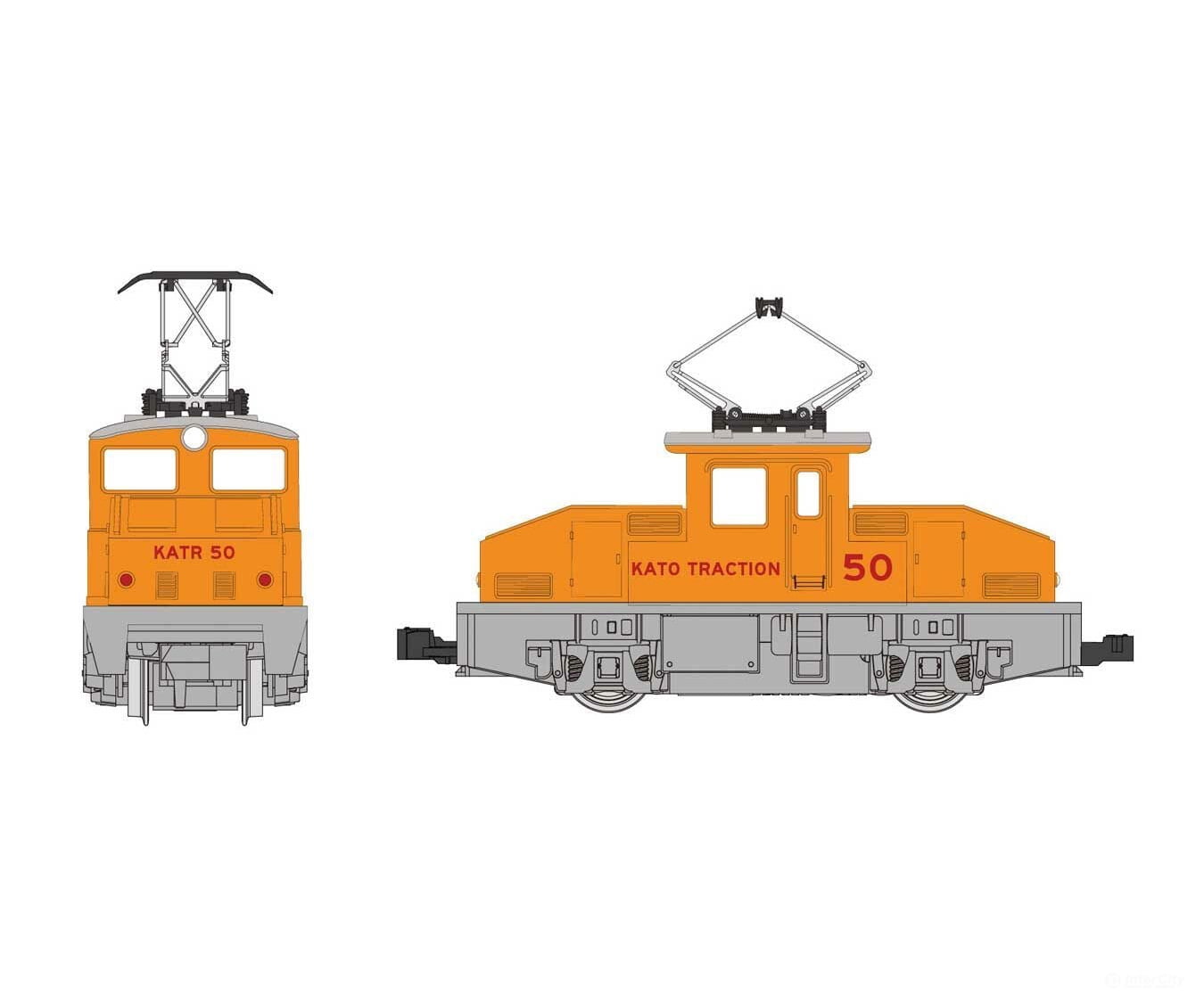 Kato N 10504US 2-Axle Steeple Cab Electric - Standard DC - Pocket Line -- Kato Traction KATR #50 (yellow, red) - Default Title (CH-381-10504US)