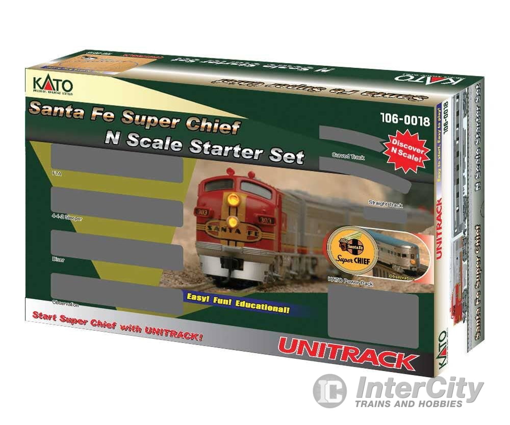 Kato N 1060018 Santa Fe Super Chief Starter Set - Santa Fe (silver) Starter & Train Sets
