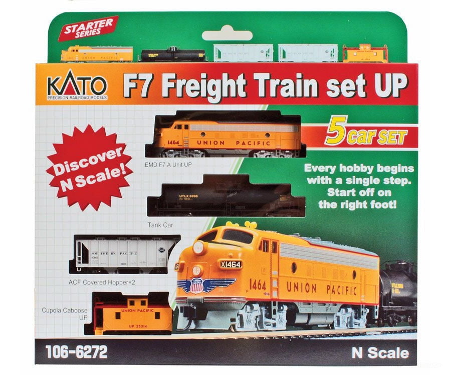 Kato 1066272 Diesel Freight Train-Only Set - Standard DC -- Union Pacific (Armour Yellow, gray) - Default Title (IC-381-1066272)