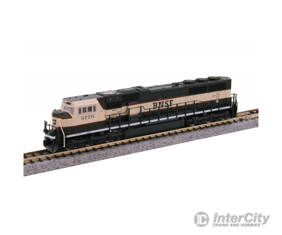 Kato N 1766312 Emd Sd70Mac W/Cab Headlight - Standard Dc Burlington Northern Santa Fe #9779 (Cream