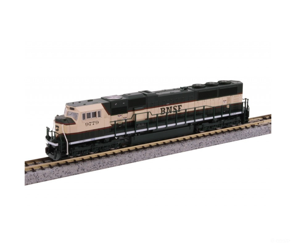 Kato N 1766312 Emd Sd70Mac W/Cab Headlight - Standard Dc Burlington Northern Santa Fe #9779 (Cream
