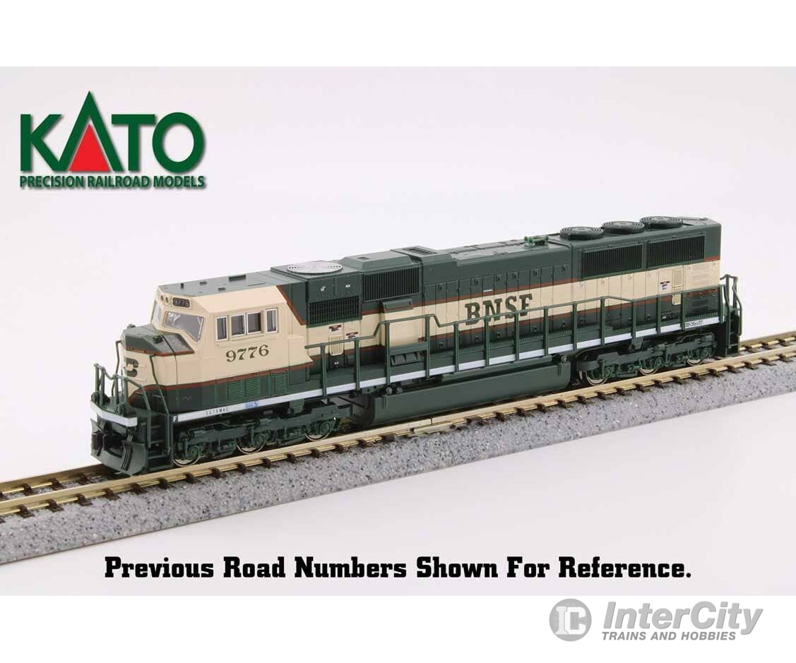 Kato N 1766313 Emd Sd70Mac W/Cab Headlight - Standard Dc Burlington Northern Santa Fe #9799 (Cream
