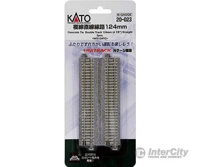 Kato N 20023 Concrete Tie Double-Track Straight -- 4-7/8" 124mm pkg(2) - Default Title (CH-381-20023)