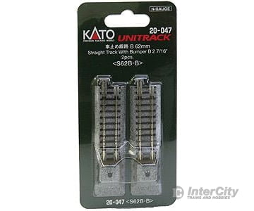 Kato N 20047 Straight Roadbed Bumper Track Section - Unitrack -- B Style - 2-7/16" 62mm pkg(2) - Default Title (CH-381-20047)