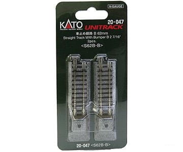 Kato N 20047 Straight Roadbed Bumper Track Section - Unitrack -- B Style - 2-7/16" 62mm pkg(2) - Default Title (CH-381-20047)