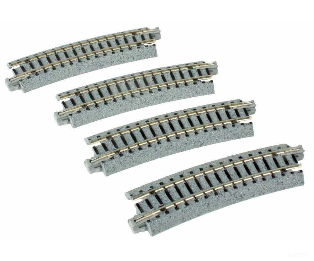 Kato N 20121 Curved Roadbed Track Section - Unitrack -- 15-Degree, 12-3/8" 315mm Radius pkg(4) - Default Title (CH-381-20121)