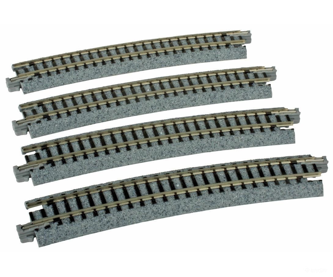Kato N 20160 Curved Roadbed Track Section - Unitrack -- 15-Degree, 19" 481mm Radius pkg(4) - Default Title (CH-381-20160)