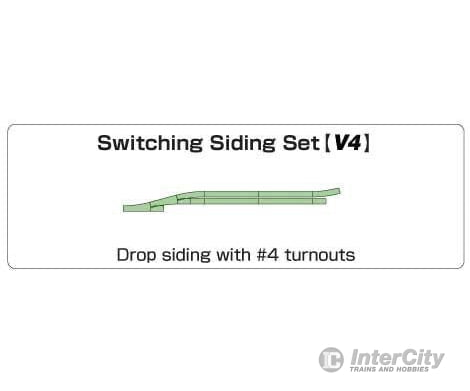 Kato N 20863 V4 Switching Siding Set - Unitrack -- Includes 2 #4 Remote Turnouts and Straight Sections - Default Title (CH-381-20863)