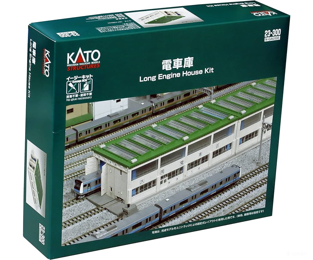 Kato N 23-300 Long Engine House Kit - Snap-Together Structures