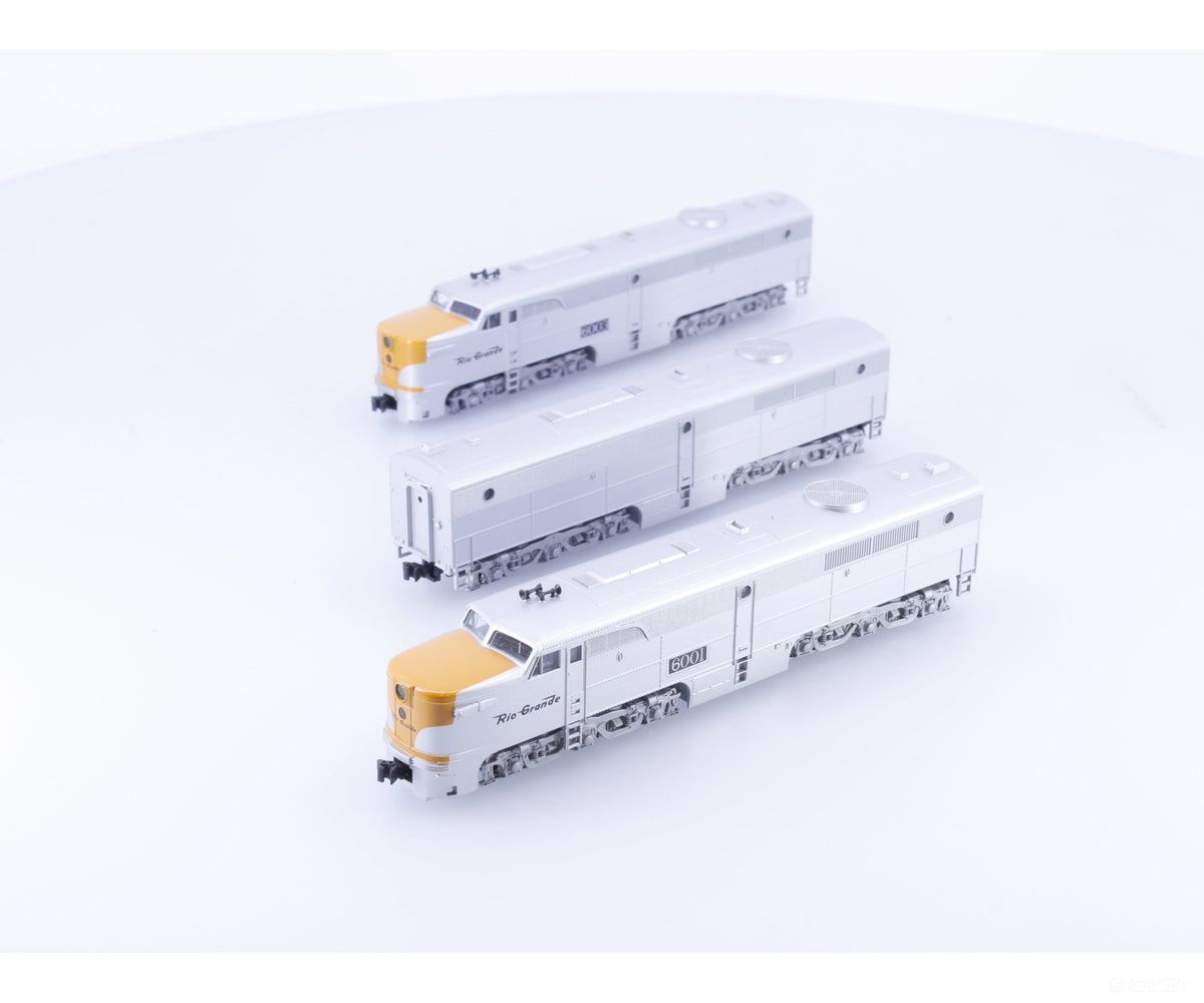 Kato PABA-1 N PA-1 + PB-1 + PA-1 ABA Diesel Locomotive Set Denver and Rio Grande Western (DRGW) 6001,6002,6003 Analog