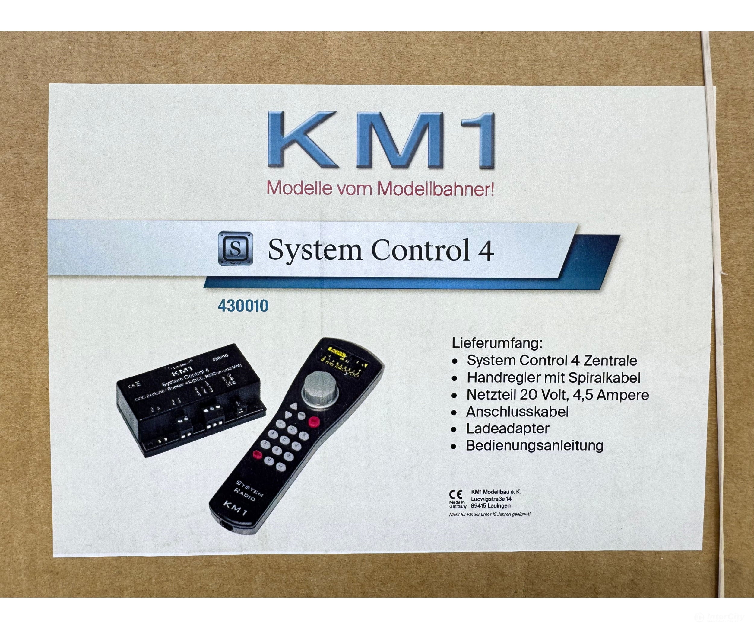 KM1 Modellbau 430010 1-Gauge System Controller 4 DCC Handheld/Command Station for 1-Gauge Command Stations & Expansion