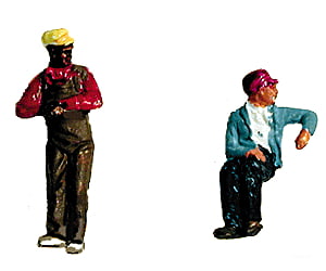 Labelle HO 7009 Contemporary Diesel Engineer/Fireman Set pkg(2) - Slouching & Leaning - Figures