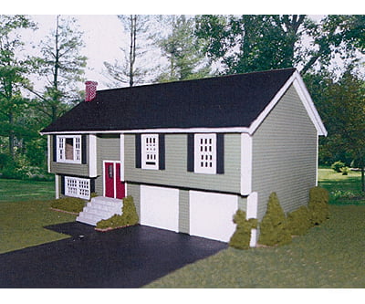 Laser-Art HO 616 Hillcrest Raised Ranch - Laser-Art - Kit - 6-3/4 x 4 x 4’’ 17.1 x 10.2 x 10.2cm - Structures