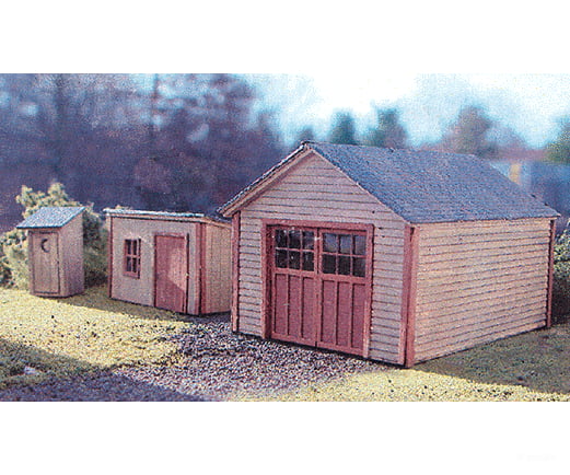 Laser-Art HO 635 Garden Shed 1-Stall Garage & Outhouse - Laser-Art - Kit - Structures