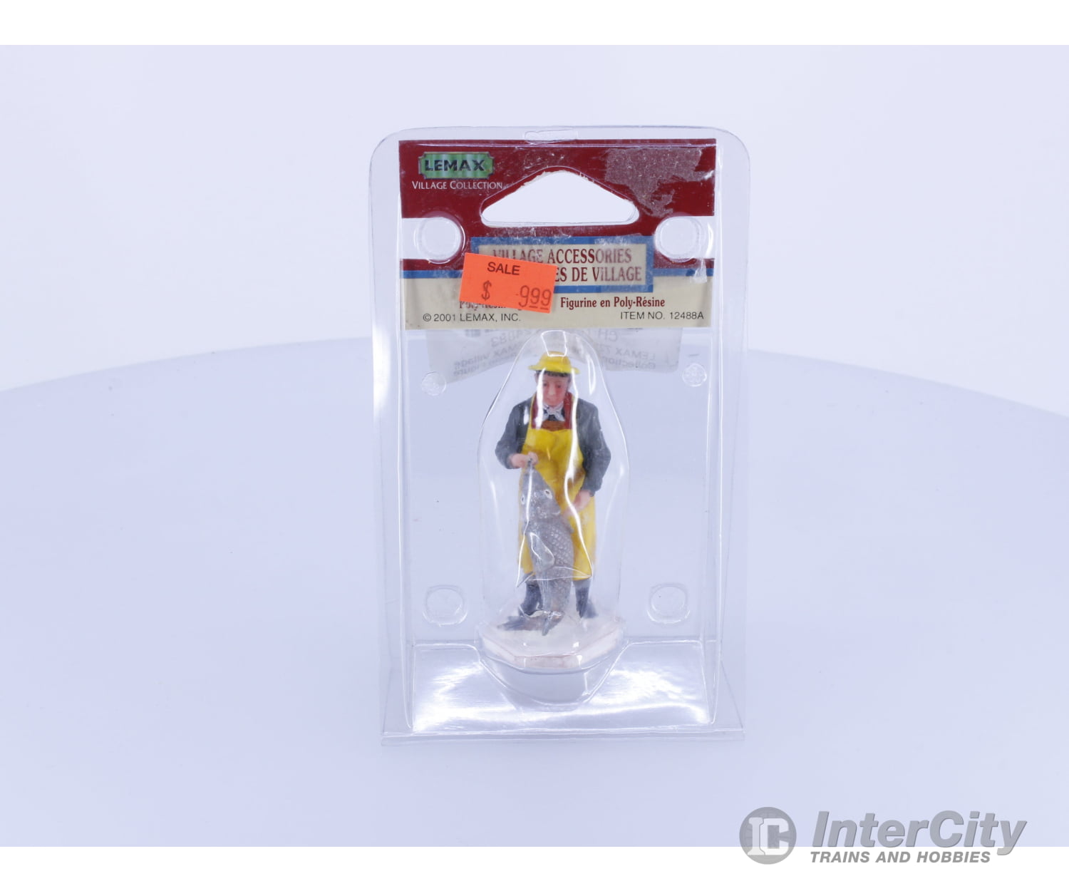 LEMAX 728162124883 LEMAX Village Collection Fisherman Poly Resin Figure 2001 #12488AM New Unused Collectibles