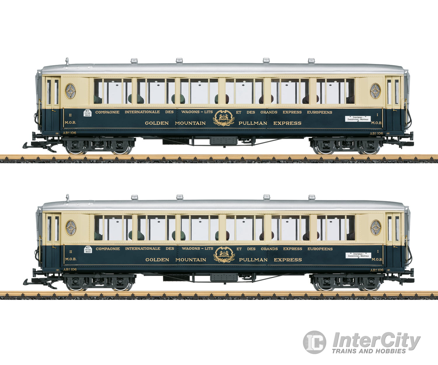 LGB 36661 G ’Golden Mountain Pullman Express’ Passenger Car Set 2 European Passenger Cars