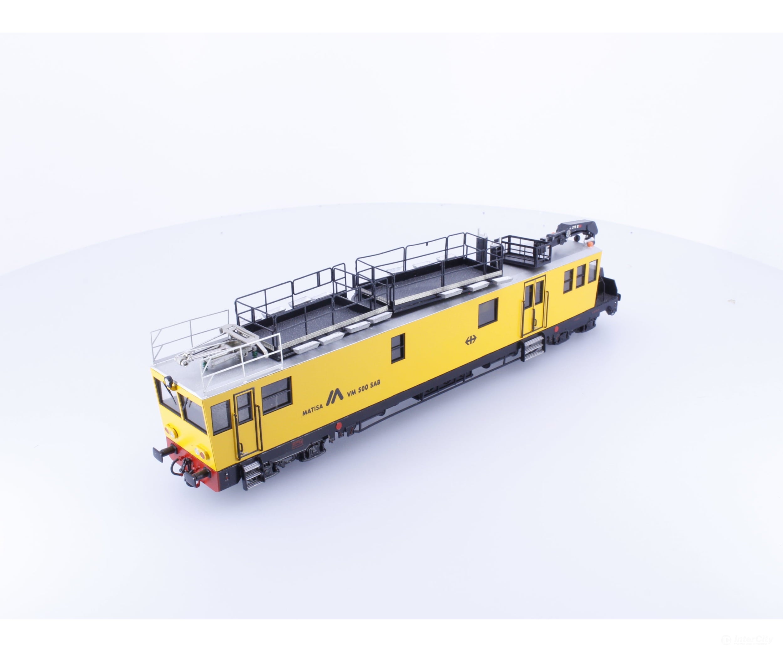 Linea Model VM500SAB HO SBB-CFF-FFS Maintenance vehicle yellow service livery slanted logo Matisa VM500SAB DCC European