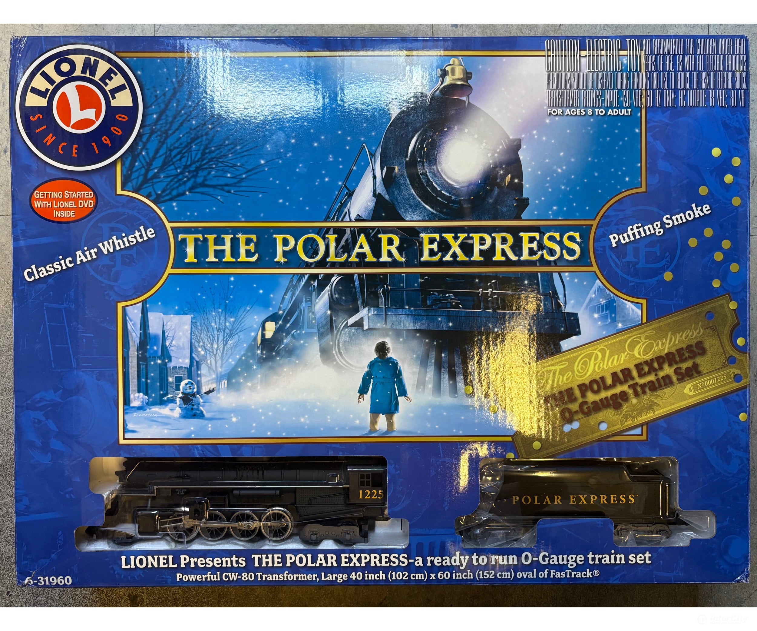 Lionel 6-31960 O The Polar Express 2-8-4 Steam Locomotive and 3 Passenger Cars Only 1225 Analog DC - Starter & Train