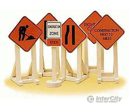 Lionel Trains O 632902 Construction Zone Signs -- 2-1/4’ 5.7Cm Tall Pkg(6) Scenery Details