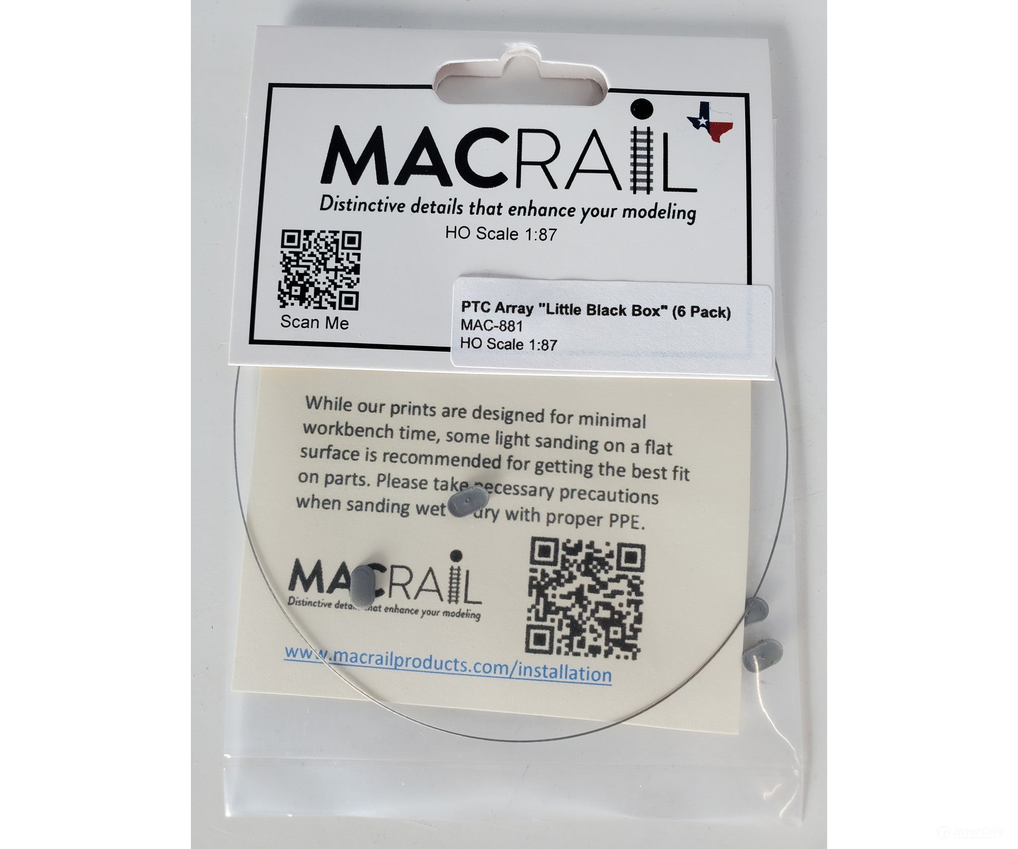 Mac Rail Mac-881 Ho Ptc Array ’Little Black Box’ (6 Pack) Detailing Parts