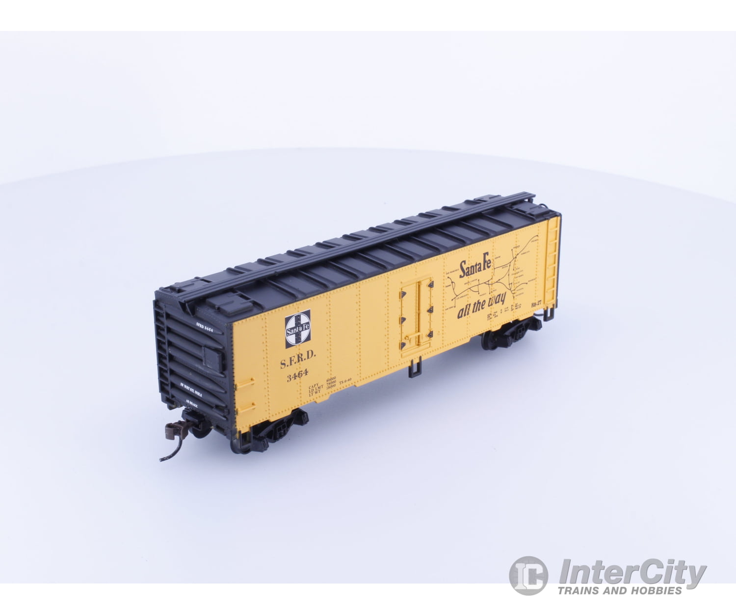 Mantua 733001 HO 41’ Steel Refrigerator Car Santa Fe (SF) 3464 Freight Cars