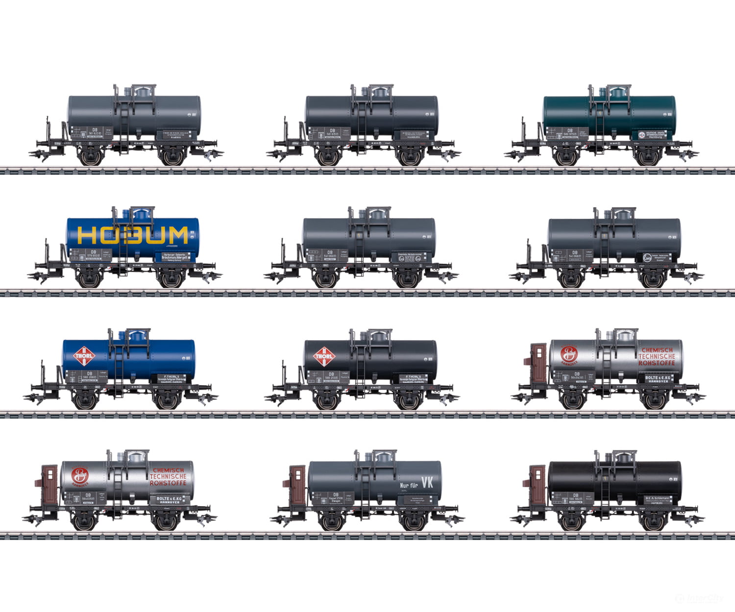Marklin 00719 Ho Two-Axle Tank Car Display With Two Wheelsets European Freight Cars