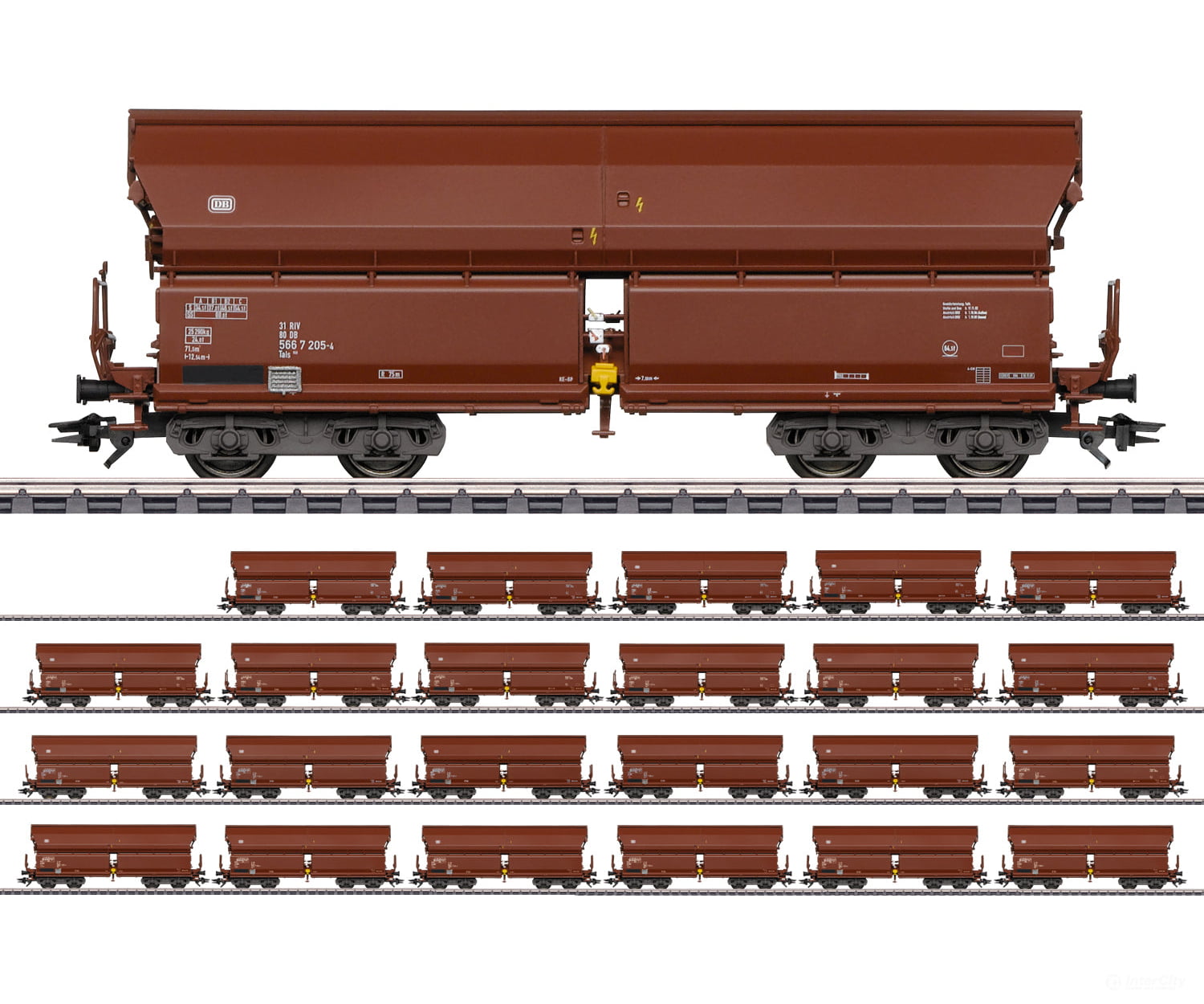 Marklin 00730 Ho Type Tals 968 Hinged Roof Car Display European Freight Cars
