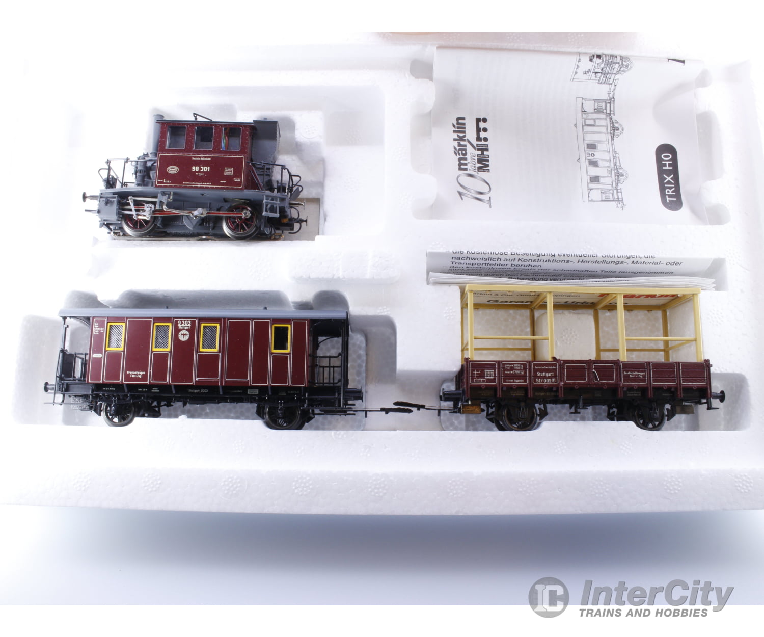 Marklin 28972 Ho Db Festival Train Glaskasten With Two Old Timer Wagons 98301 Digital European