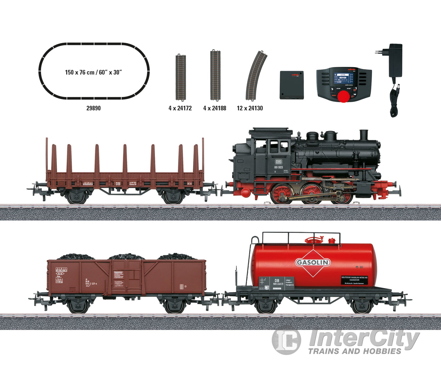 Marklin 29890 Ho Db Freight Train Starter Set With Class 89.0 Tank Loco & Sets