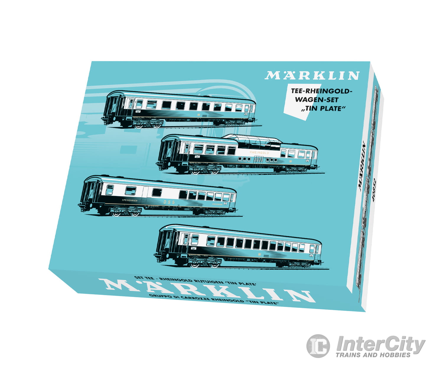 Marklin 40852 HO DB TEE Rheingold ’Tin-Plate’ Car Set (MHI Exclusive Item) European Passenger Cars