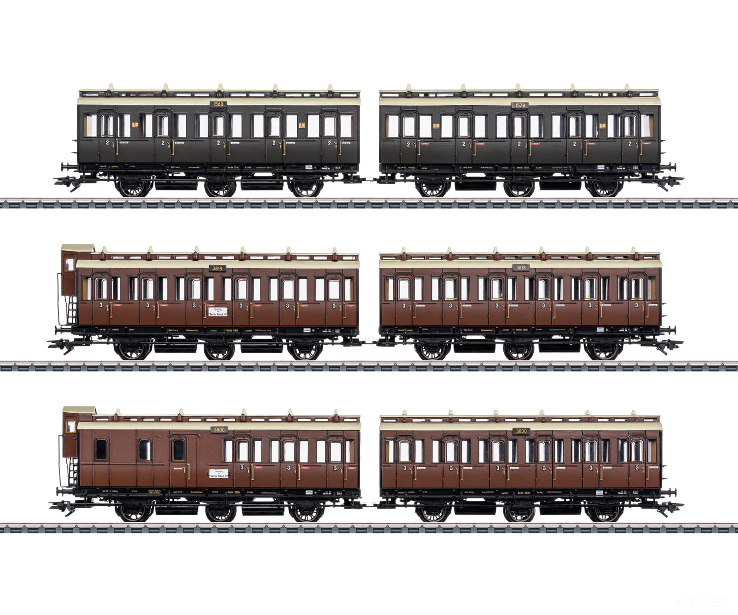 Marklin 42047 Ho Kpev Compartment Car Set European Passenger Cars
