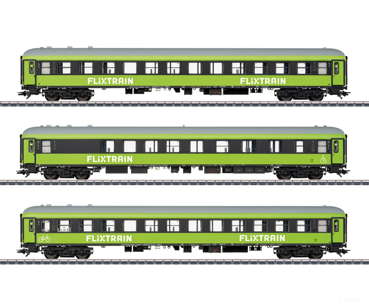 Marklin 42957 HO ’FlixTrain’ Express Train Car Set 1 (MHI Exclusive Item) - European Passenger Cars