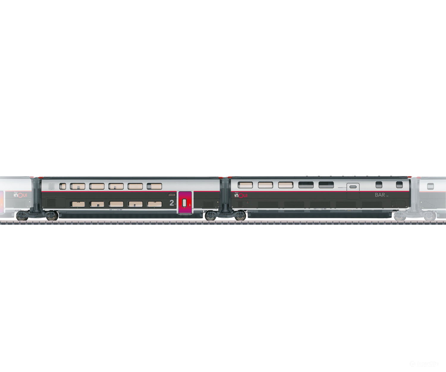 Marklin 43448 HO SNCF Add-On Car Set 3 for the TGV INOUI European Locomotives