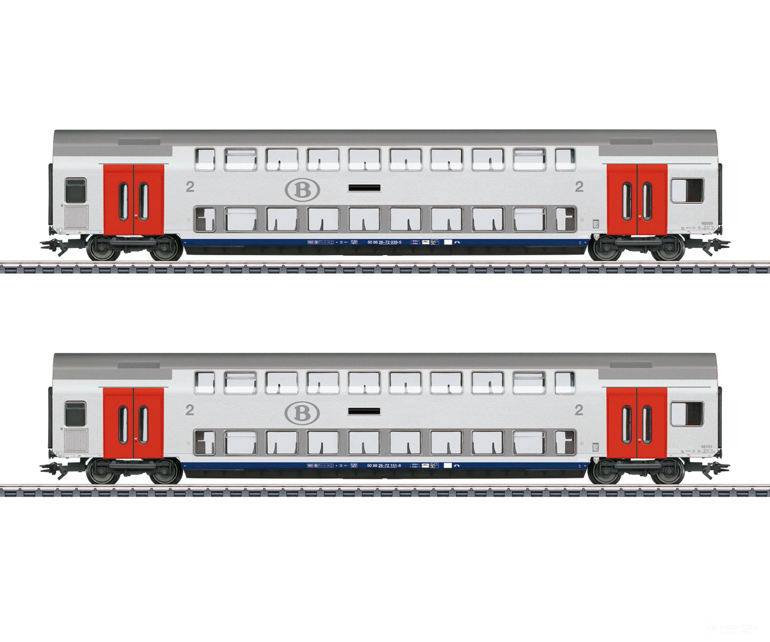 Marklin 43566 HO SNCB Bi-Level Car Set European Passenger Cars