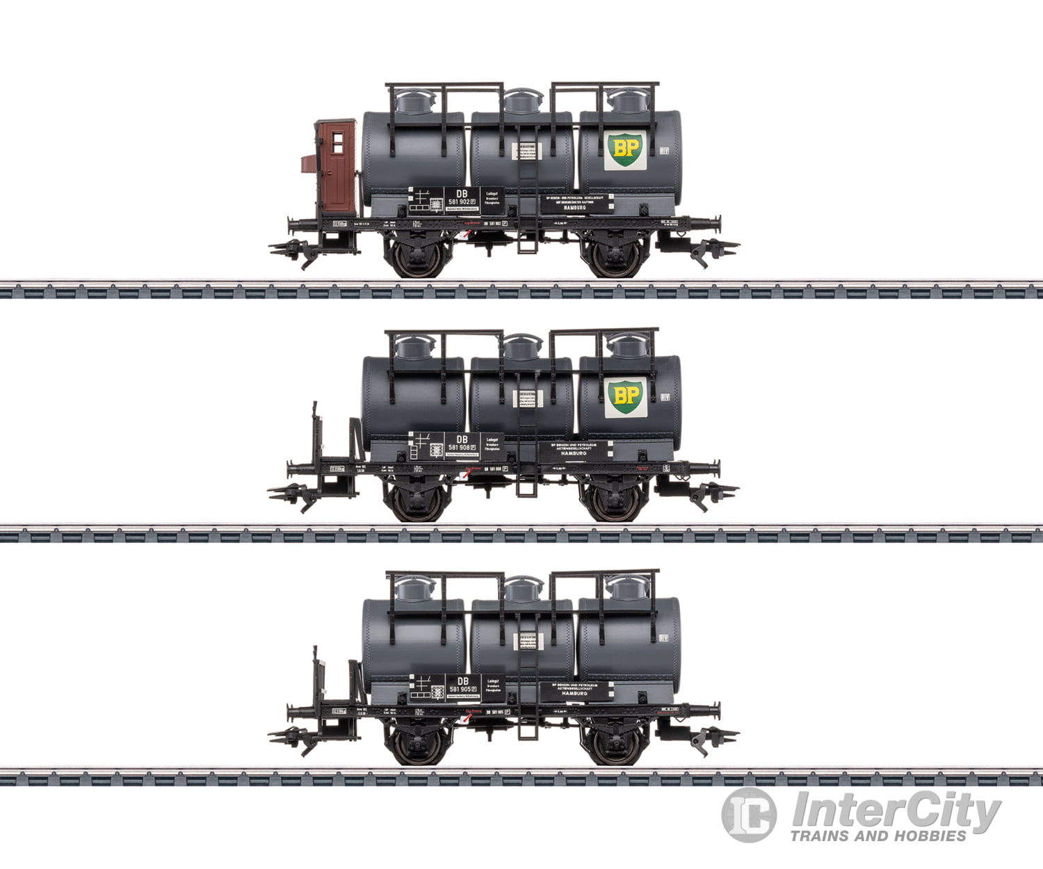 Marklin 46491 HO DB Tank Car Set with Three Containers European Freight Cars