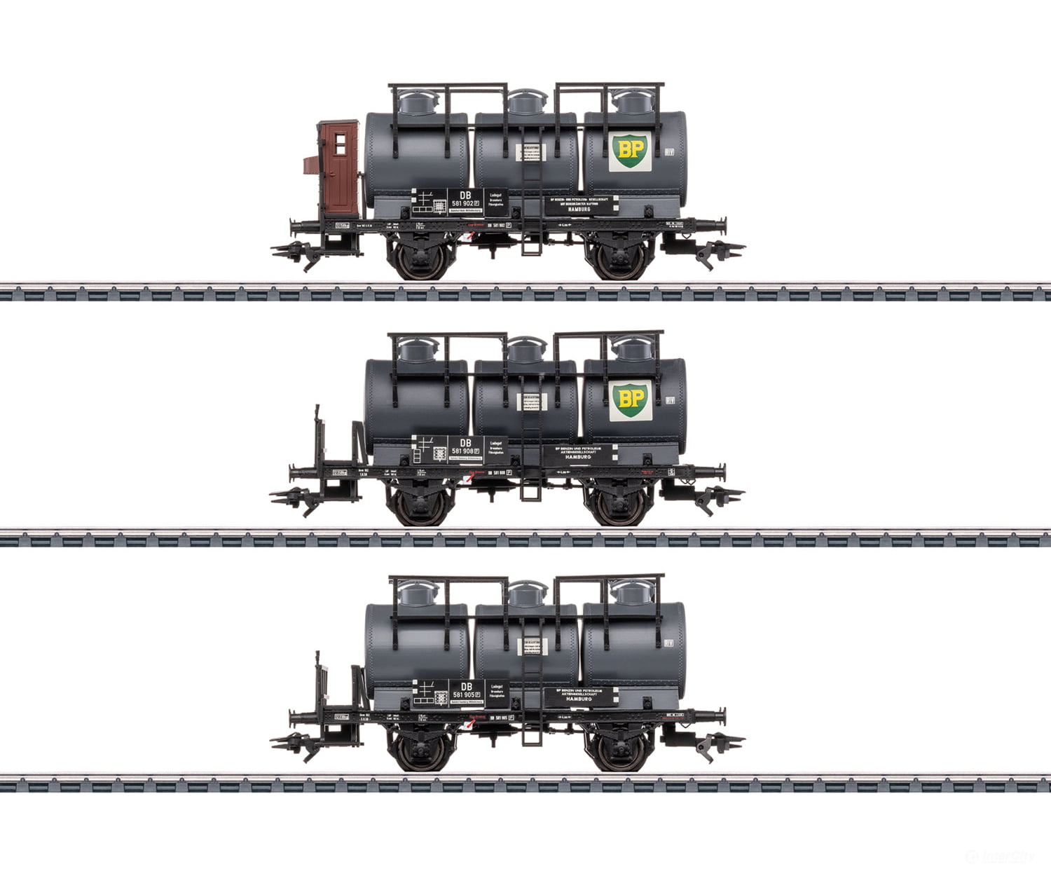 Marklin 46491 HO DB Tank Car Set with Three Containers European Freight Cars