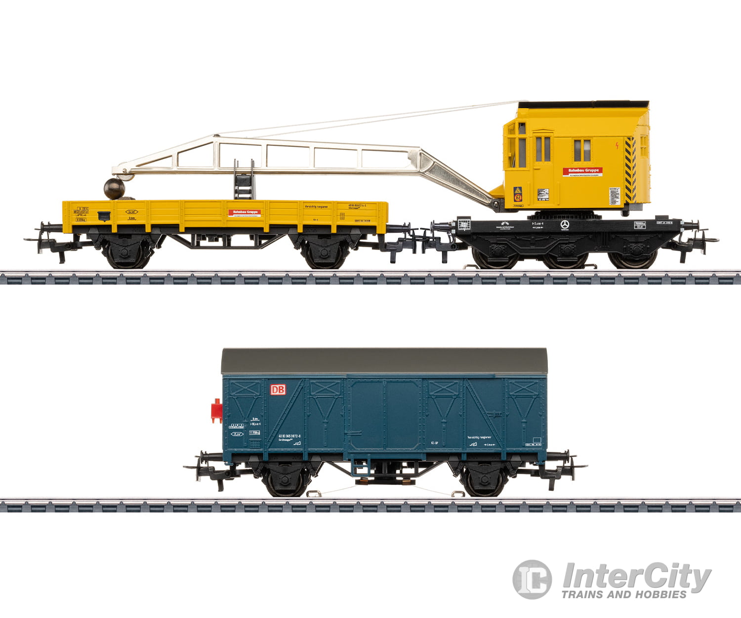 Marklin 46720 HO DB AG Crane Car Set with Working Digital Functions MFX Digital (MHI Exclusive Item) European Freight